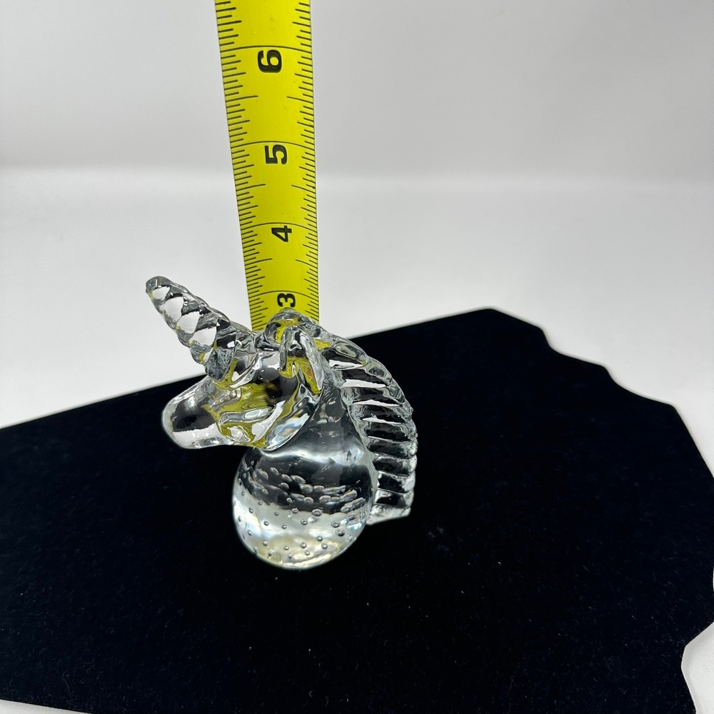 Unbranded Glass Figurine Unisex OS Clear Unicorn Bust Controlled Bubble Art - Picture 8 of 9